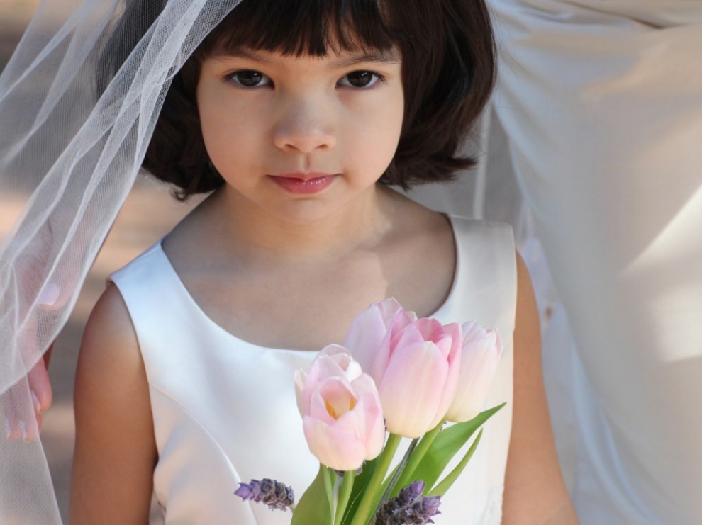 cute asian flower girl