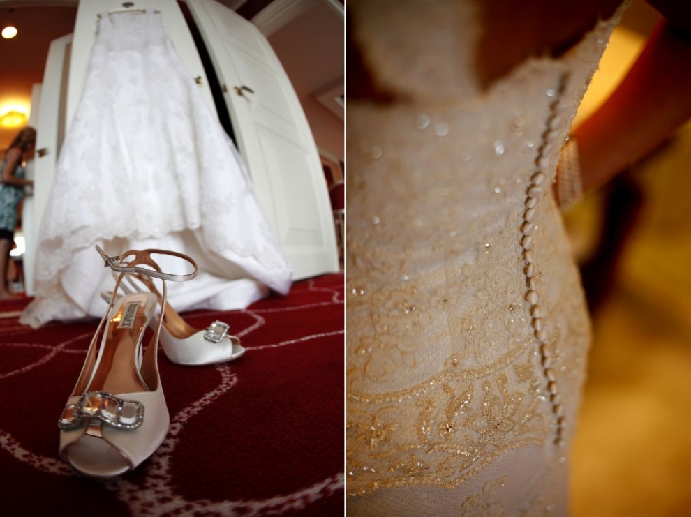 wedding dress and shoe