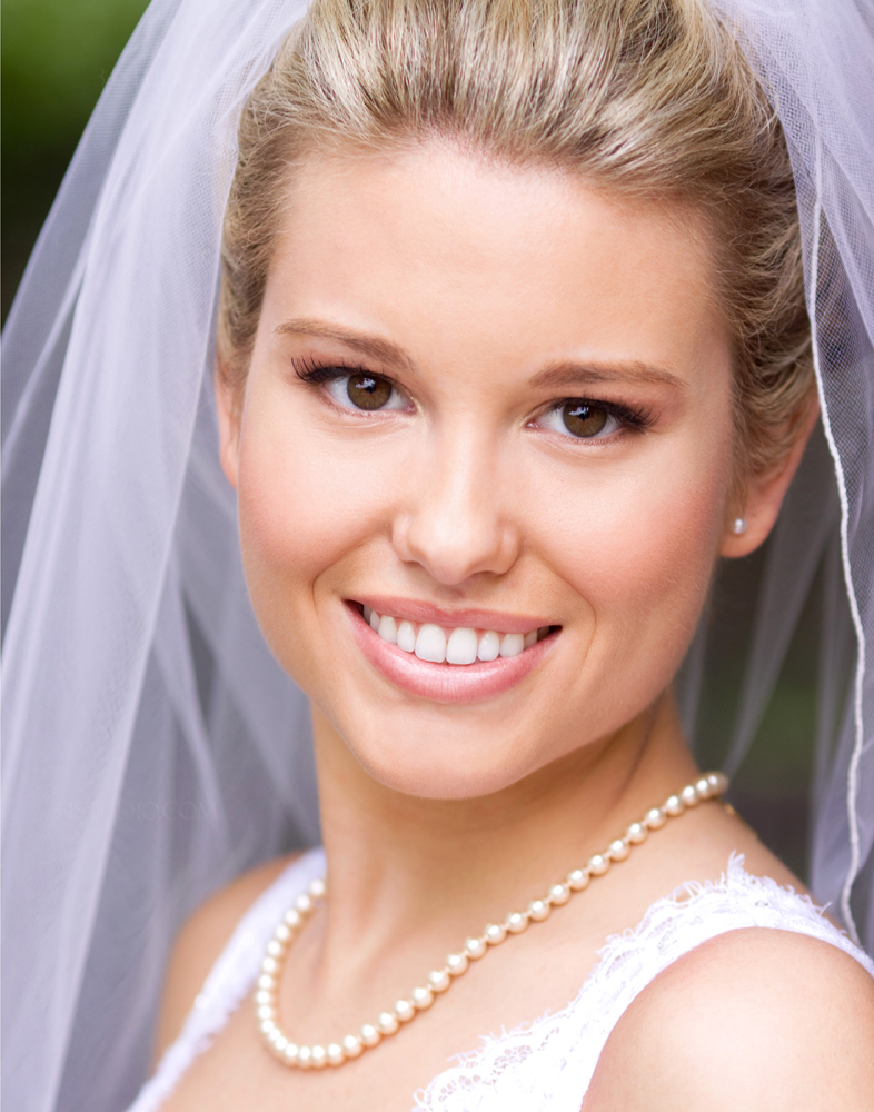 blonde bride headshot close up bridal portrait
